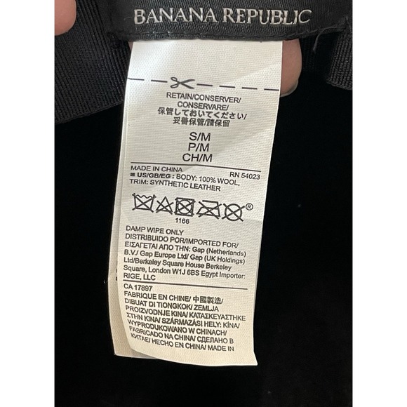 Banana Republic Andrea Felt Hat 100% Wool Black Size S/M Fedora Boho Academia - Picture 7 of 7